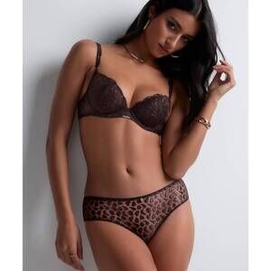 NEW AUBADE crazy in love hipster brief in satin brown